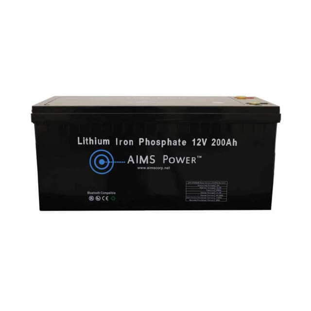AIMS LFP12V200A LiFePO4 200Ah 12V Deep Cycle Lithium Battery
