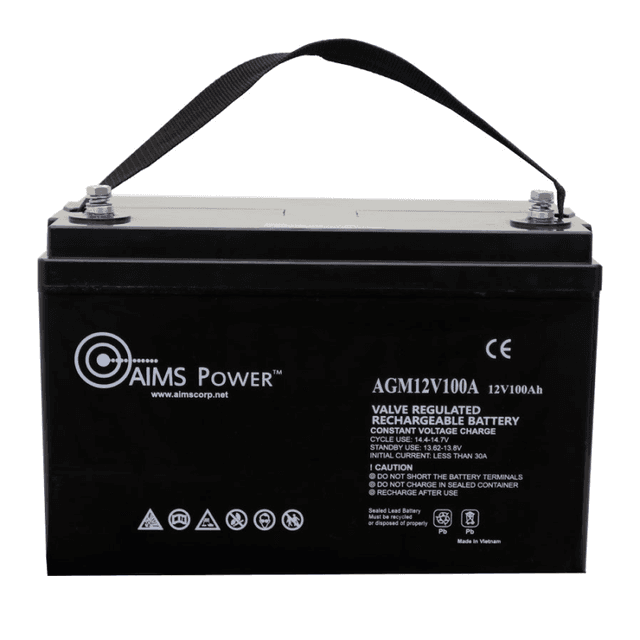 AIMS Power AGM 12V 100Ah Deep Cycle Battery Heavy Duty