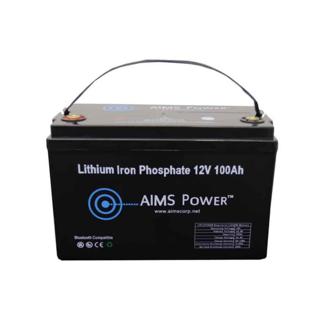 AIMS Power LiFePO4 Lithium Deep Cycle Battery 12V 100Ah