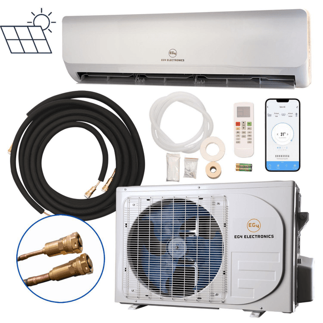 EG4 Hybrid Solar Mini-Split Air Conditioner Heat Pump AC/DC 24000 BTU SEER2 21 Plug-N-Cool Do-It-Yourself Installation