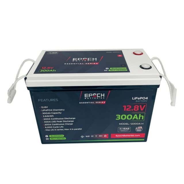 EPOCH 12V 300Ah Essential Series – Bluetooth & Heated LiFePO4 Battery