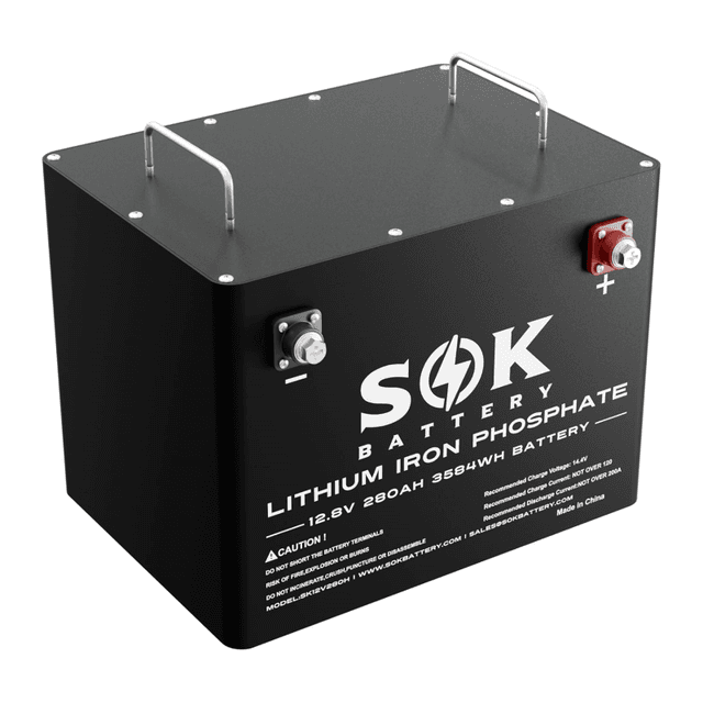 SOK 12V 280Ah LiFePO4 Battery with Built-in heater & Bluetooth