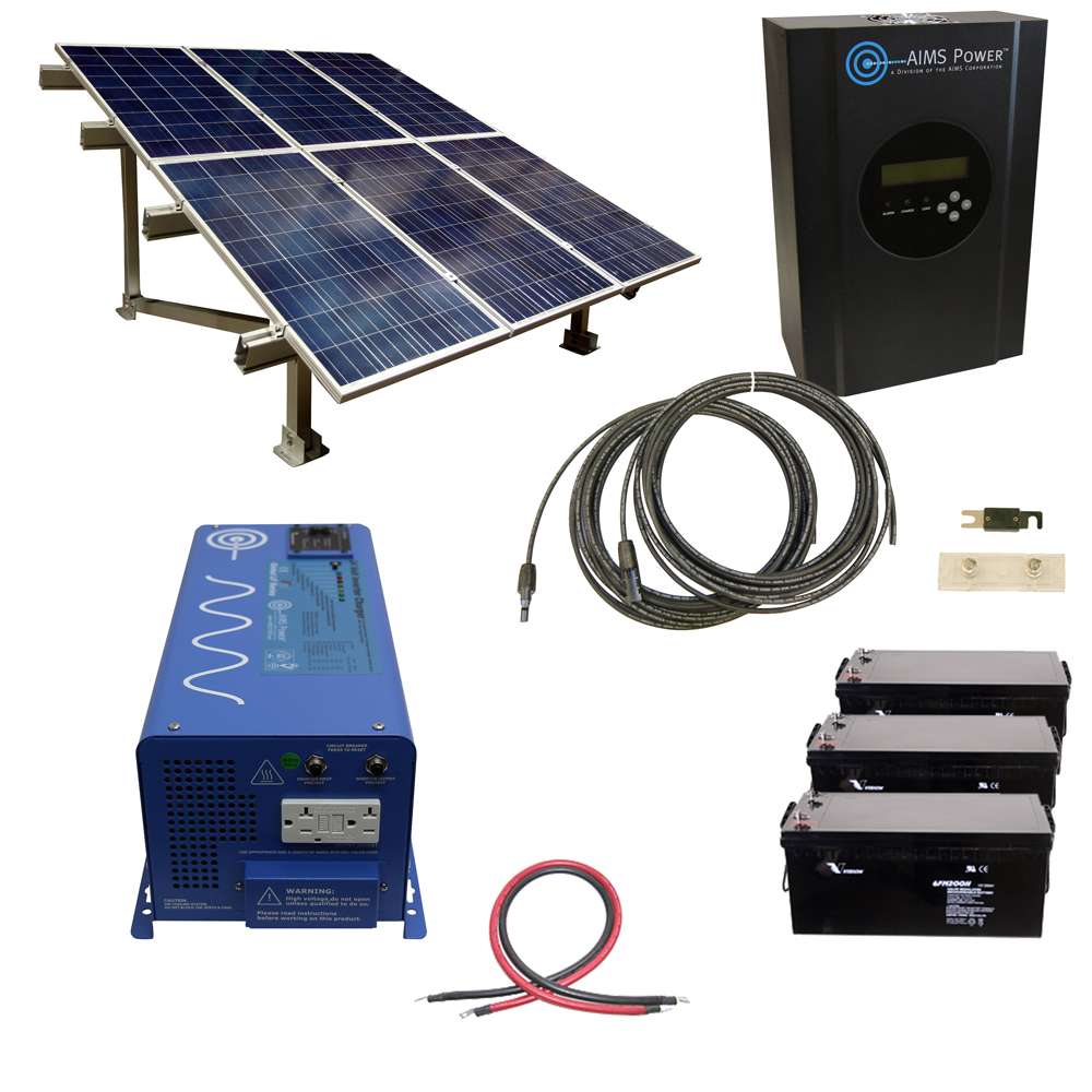 Aims 720W Off-Grid Solar Kit with 3000W Inverter Charger & Mount