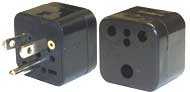 Round Pin Ground Input to American Ground Travel Adapter PB-36